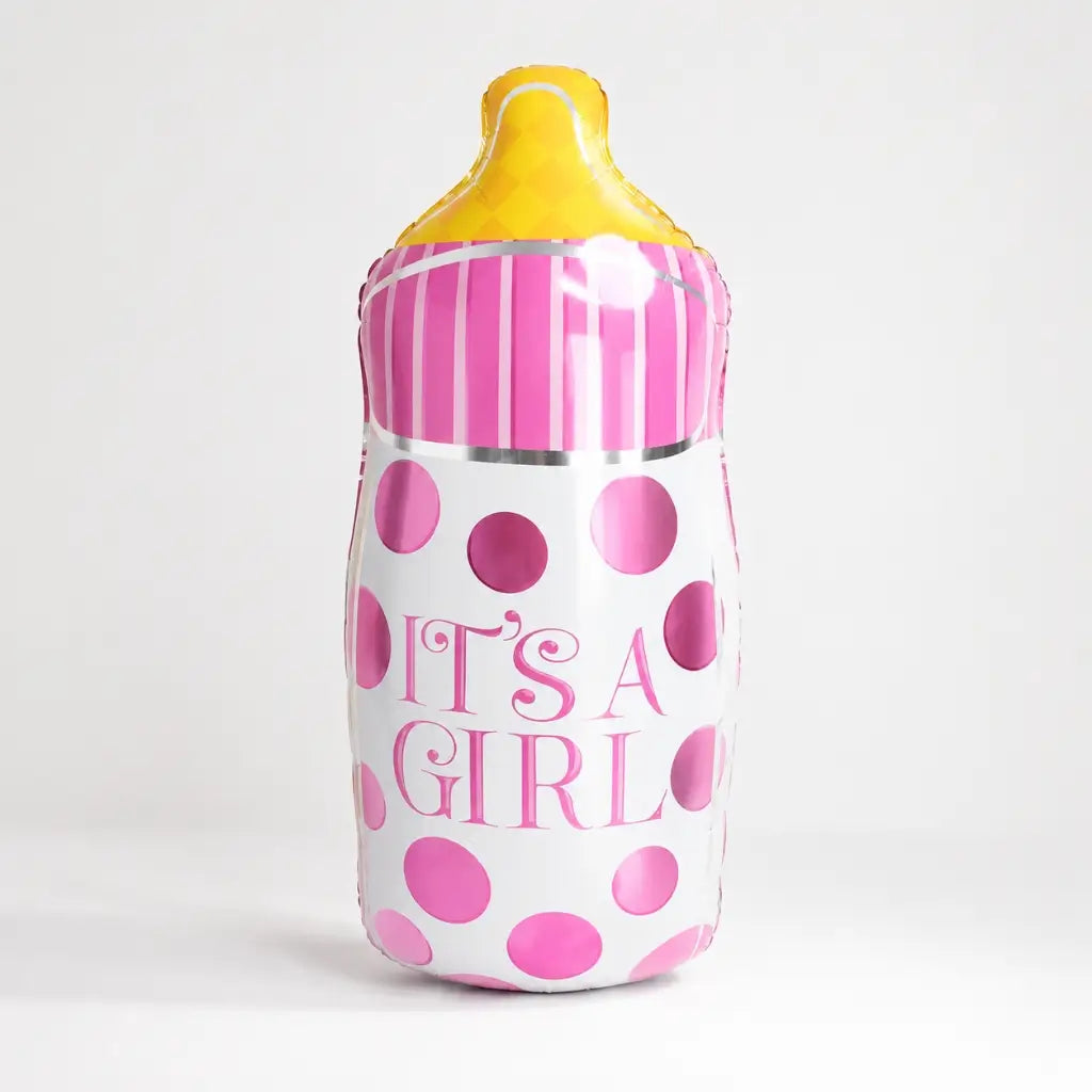 Jumbo 'It's A Girl' Pink Baby Milk Bottle Foil Balloon