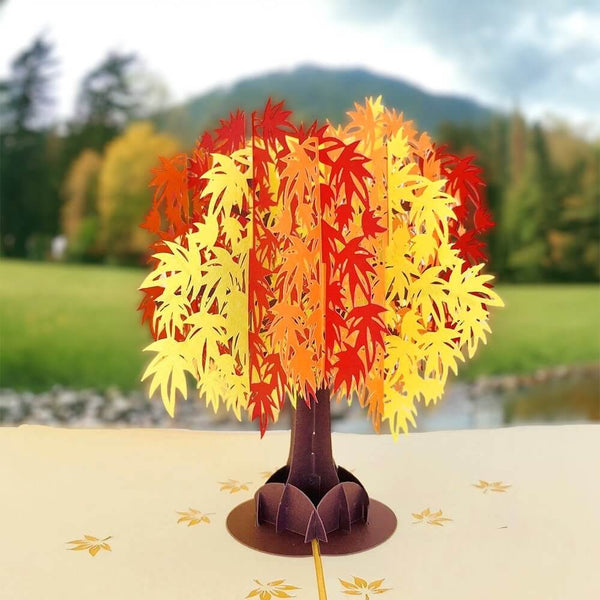 Japanese Autumn Maple Tree 3D Pop Up Card - Image 2