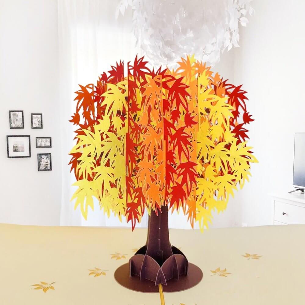 Japanese Autumn Maple Tree 3D Pop Up Card - Online Party Supplies