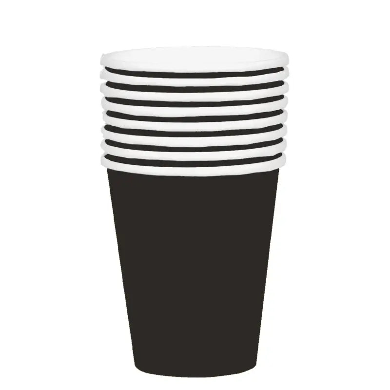 Jet Black Paper Cups 354ml 20pk
