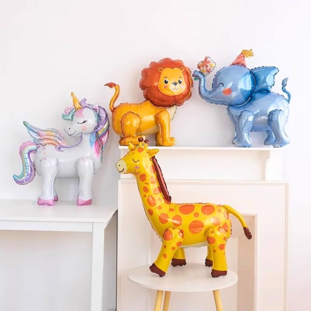 Jumbo 3D Freestanding Lion Foil Balloon – Safari Party Decoration