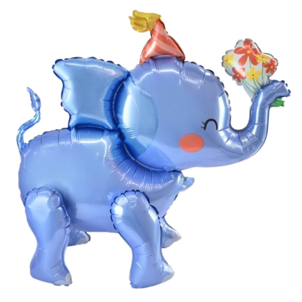 Jumbo 3D Freestanding Blue Elephant Foil Balloon