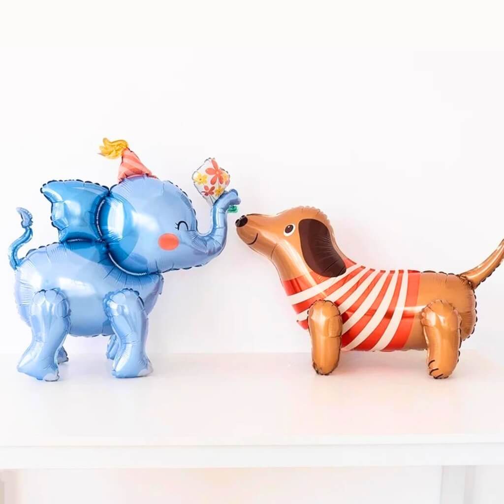 Jumbo 3D Freestanding Blue Elephant Foil Balloon