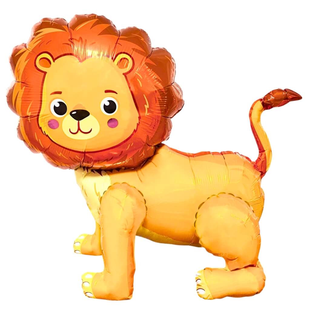 Jumbo 3D Freestanding Lion Foil Balloon – Safari Party Decoration