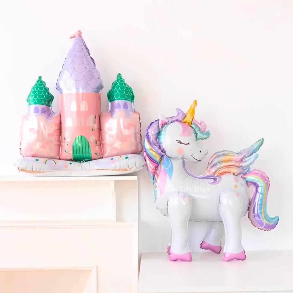 Jumbo Freetanding Rainbow Magical Unicorn Foil Balloon