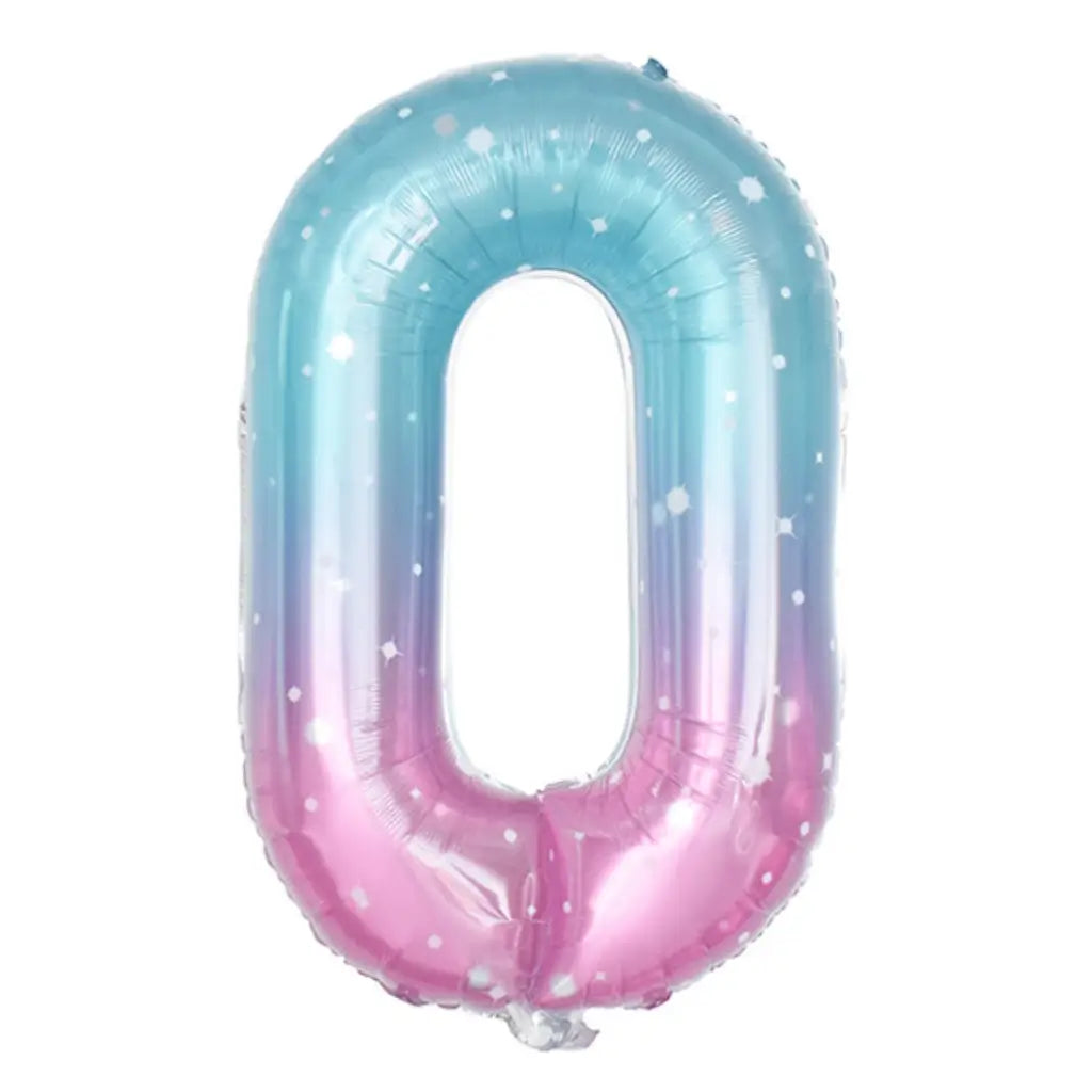 40-inch Jumbo Mermaid Number 0 Foil Balloon