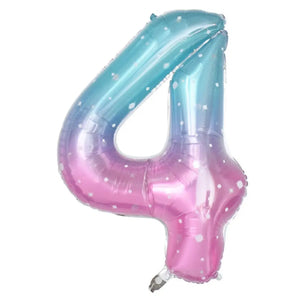 40-inch Jumbo Mermaid Number 4 Foil Balloon