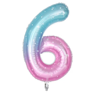 40-inch Jumbo Mermaid Number 6 Foil Balloon