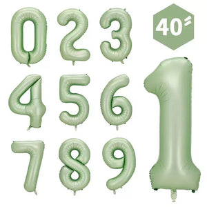 40" Jumbo Olive Green Coloured Number 0-9 Foil Balloon