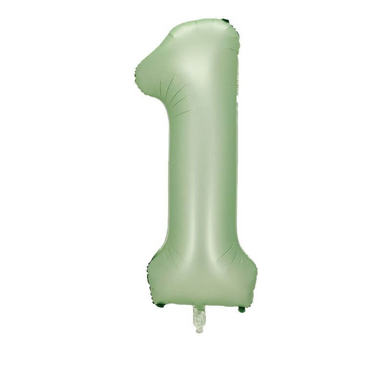40" Jumbo Olive Green Coloured Number 1 Foil Balloon