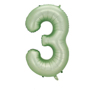 40" Jumbo Olive Green Coloured Number 3 Foil Balloon