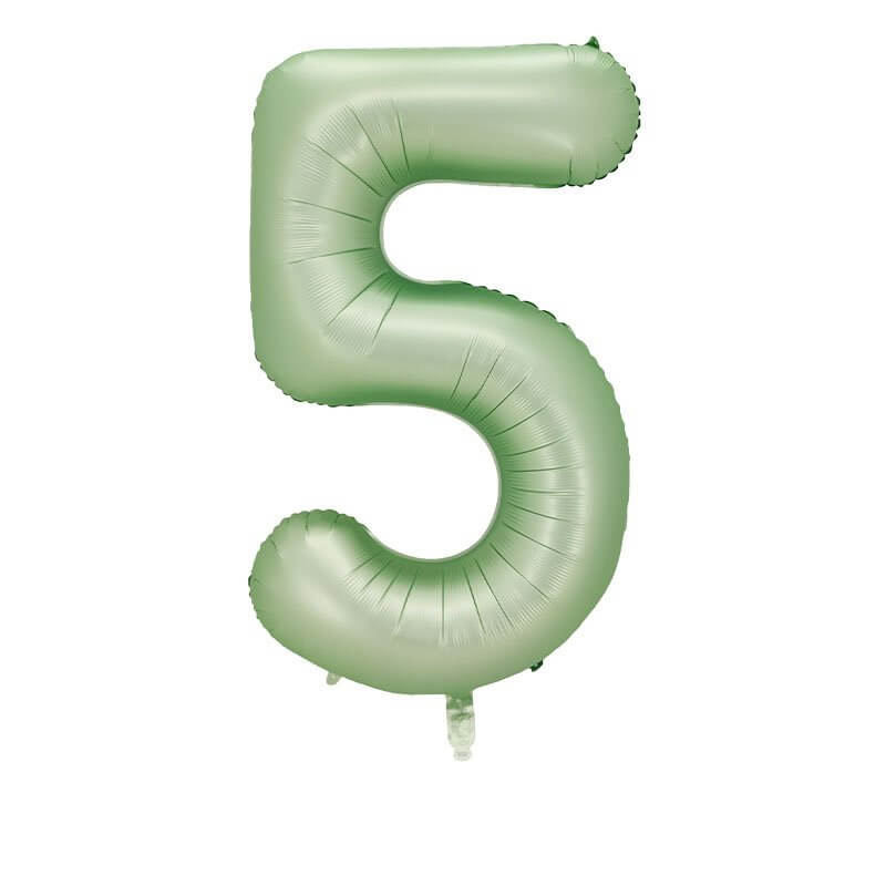40" Jumbo Olive Green Coloured Number 5 Foil Balloon