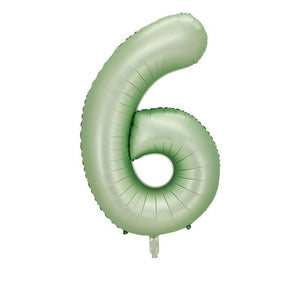 40" Jumbo Olive Green Coloured Number 6 Foil Balloon