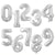 40-inch Jumbo Silver 0-9 Number Foil Balloon