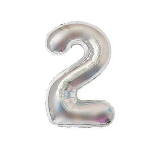 40-inch Jumbo Silver Number 2 Foil Balloon