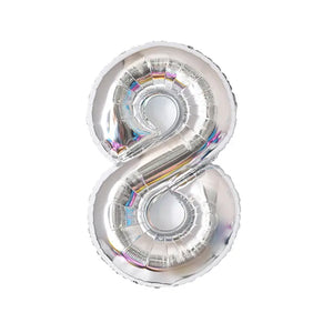 40-inch Jumbo Silver Number 8 Foil Balloon