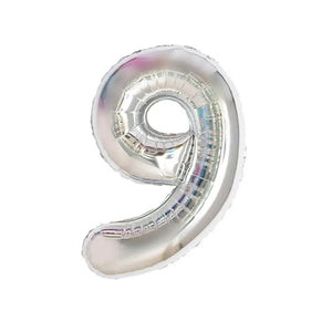 40-inch Jumbo Silver Number 9 Foil Balloon