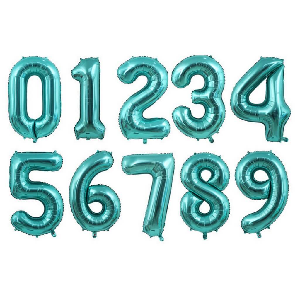 40" Jumbo Tiffany Coloured 0-9 Number Foil Balloon
