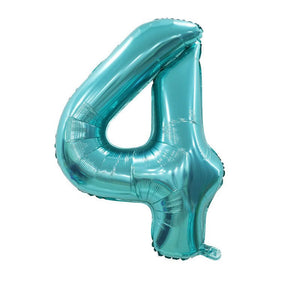 40" Jumbo Tiffany Inspired Coloured Number 4 Foil Balloon