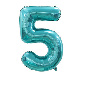 40" Jumbo Tiffany Inspired Coloured Number 5 Foil Balloon