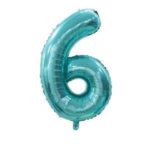 40" Jumbo Tiffany Inspired Coloured Number 6 Foil Balloon