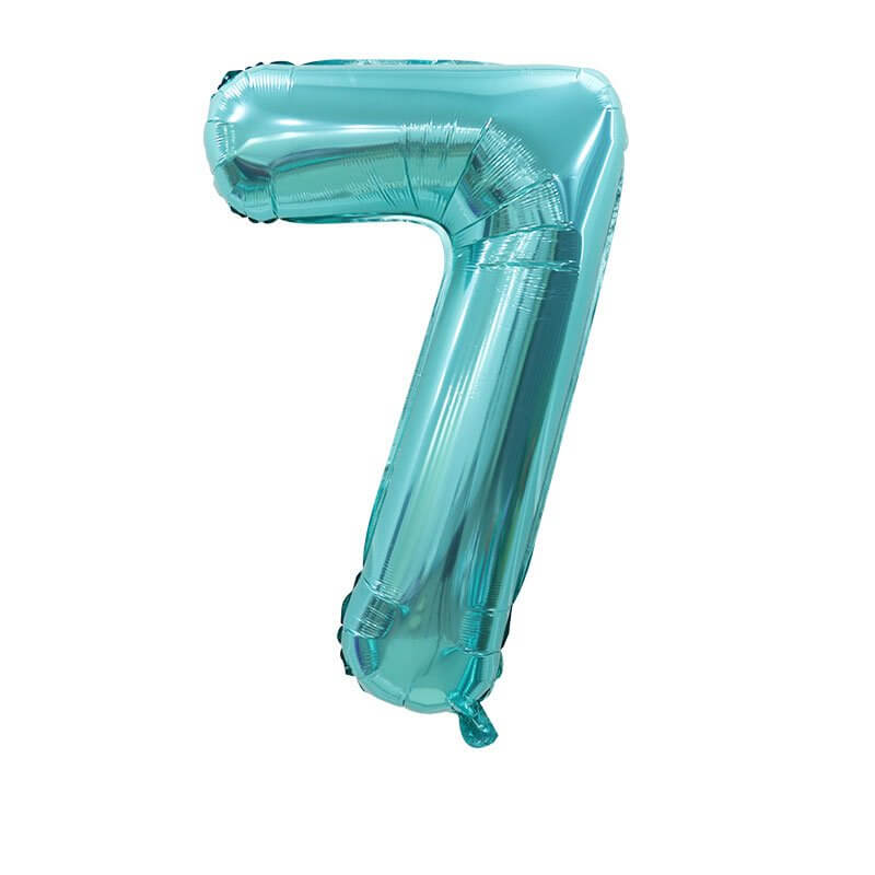 40" Jumbo Tiffany Inspired Coloured Number 7 Foil Balloon