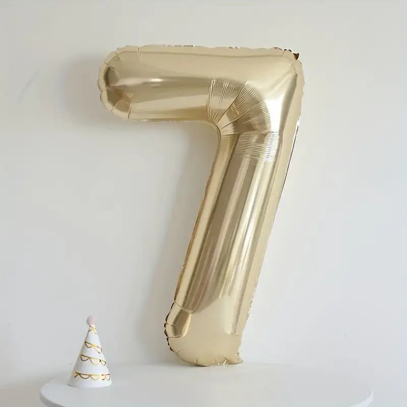 40-inch Jumbo White Gold Number 7 Foil Balloon