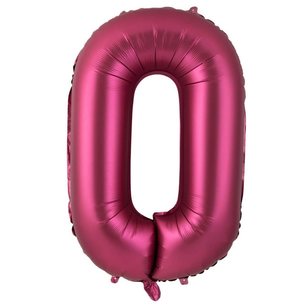 40-inch Jumbo Burgundy Number 0-9 Foil Balloon