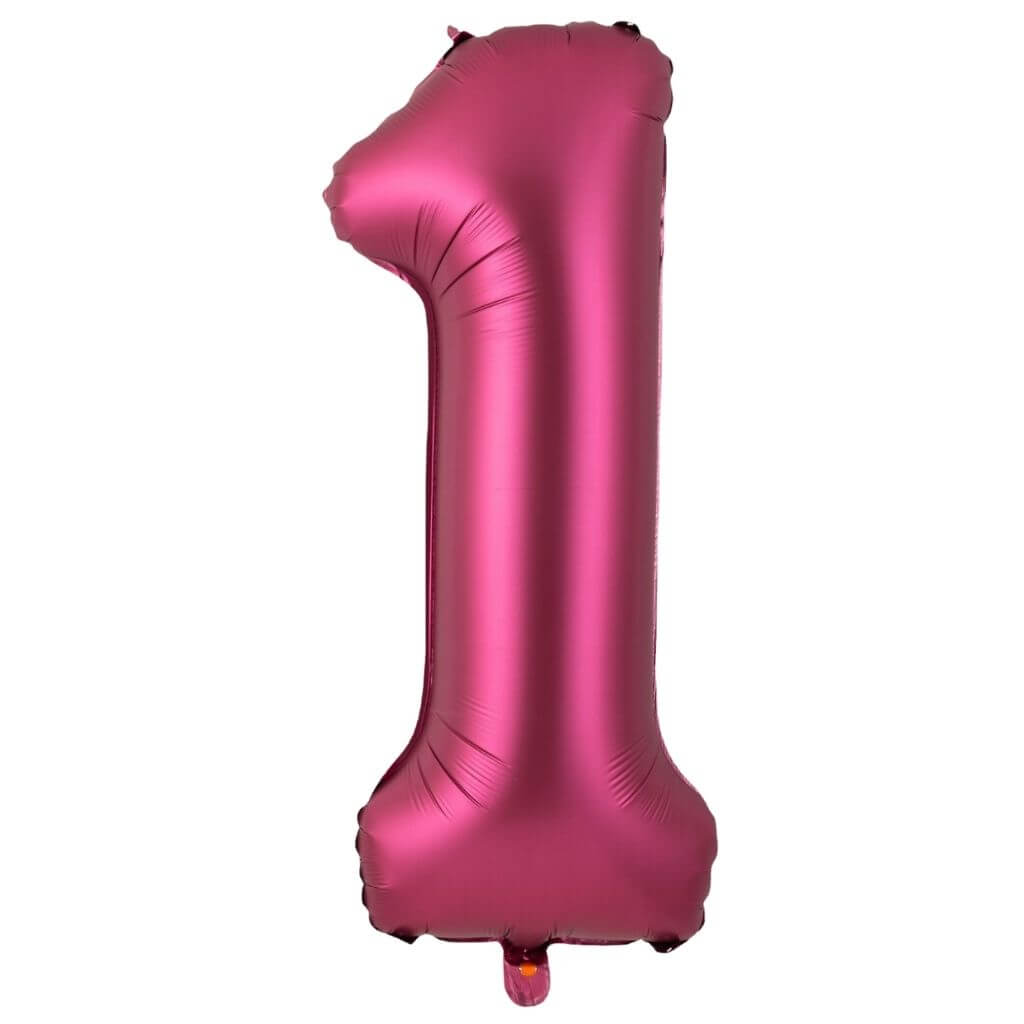 40-inch Jumbo Burgundy Number 1Foil Balloon