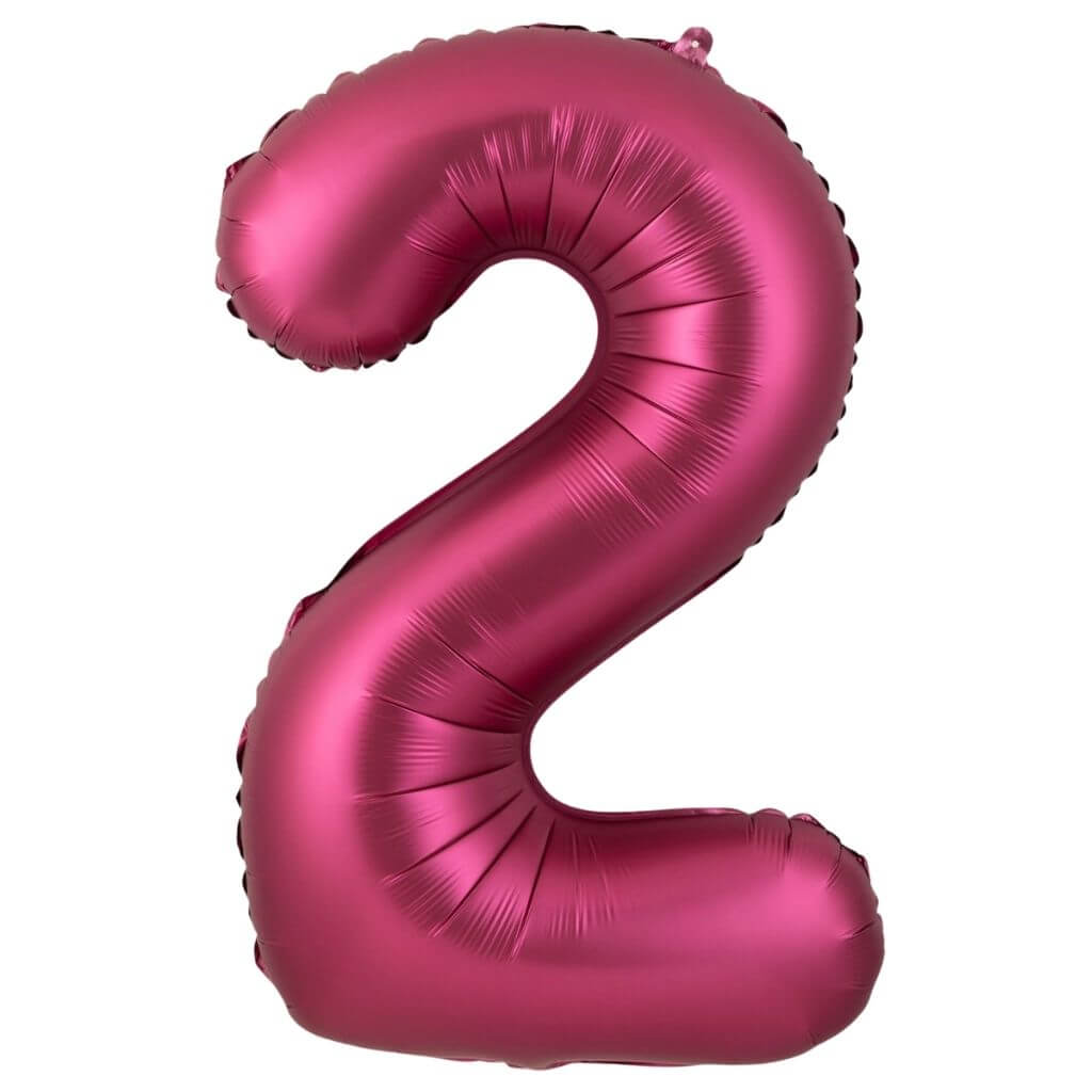 40-inch Jumbo Burgundy Number 2 Foil Balloon