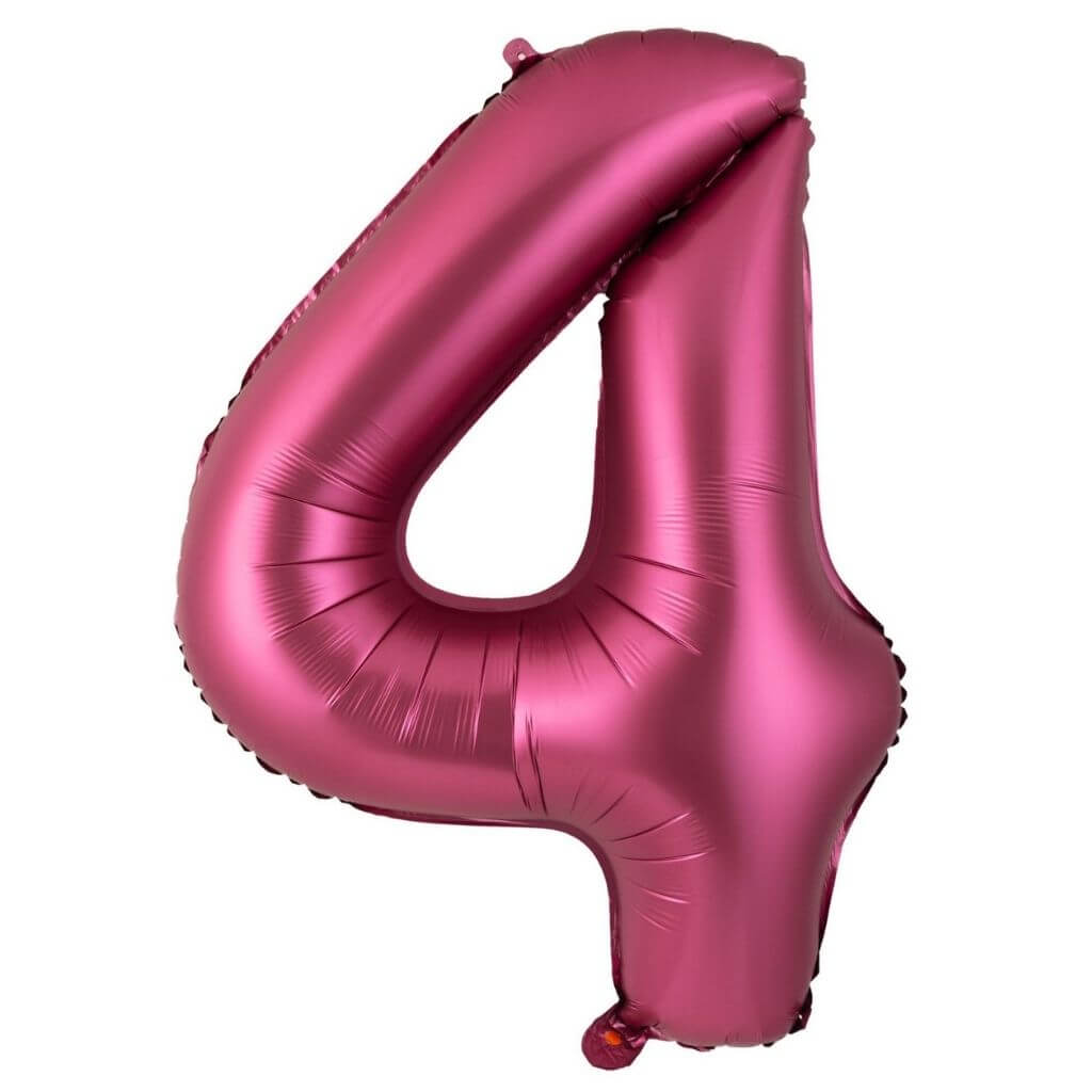 40-inch Jumbo Burgundy Number 4 Foil Balloon