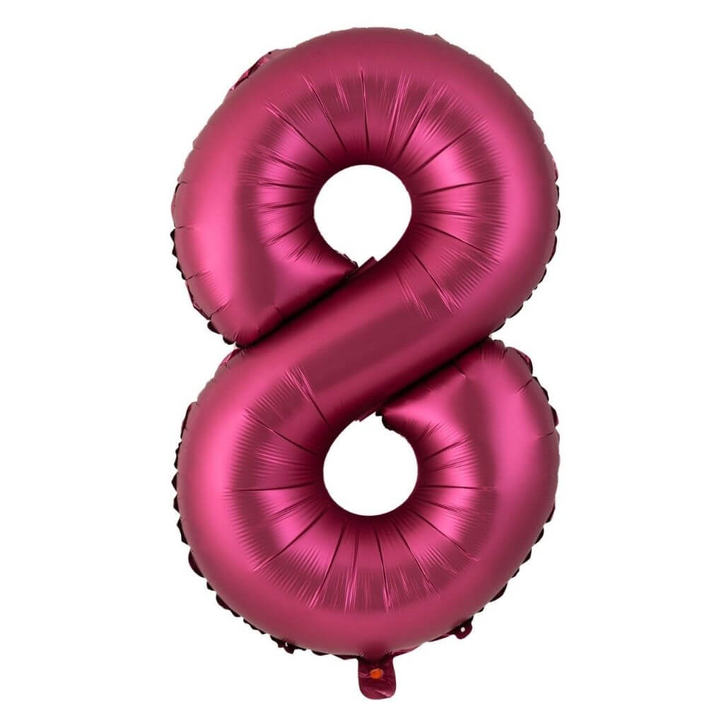 40-inch Jumbo Burgundy Number 8 Foil Balloon