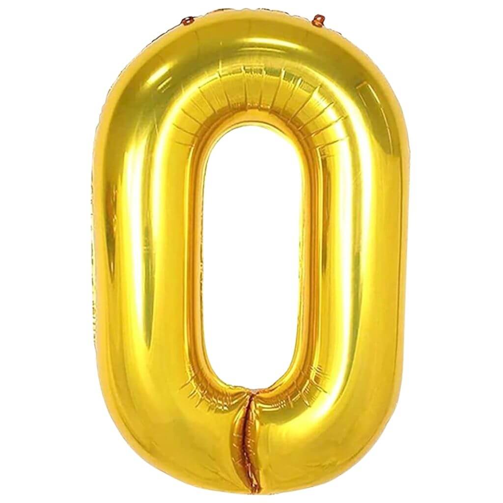 40-inch Jumbo Gold Number 0 Foil Balloon