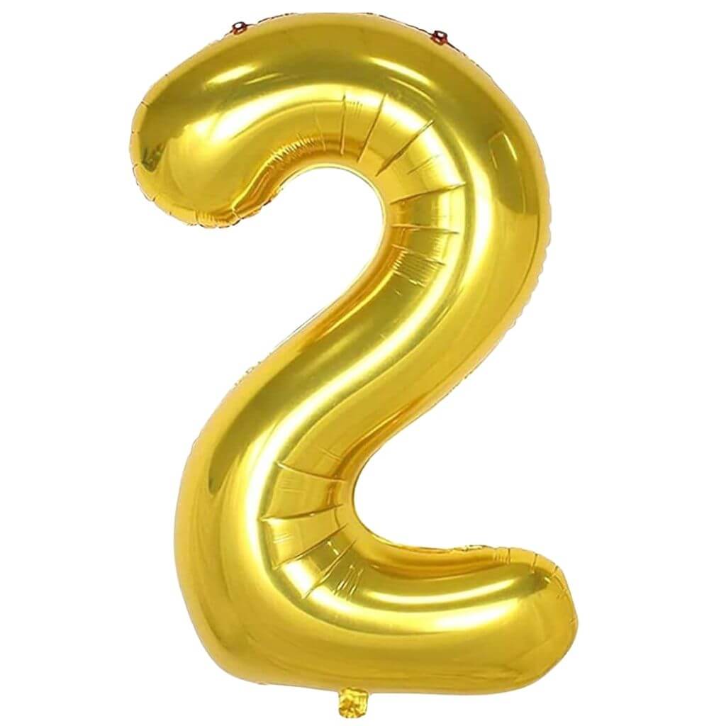 40-inch Jumbo Gold Number 2 Foil Balloon