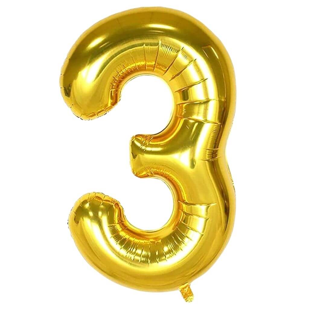 40-inch Jumbo Gold Number 3 Foil Balloon