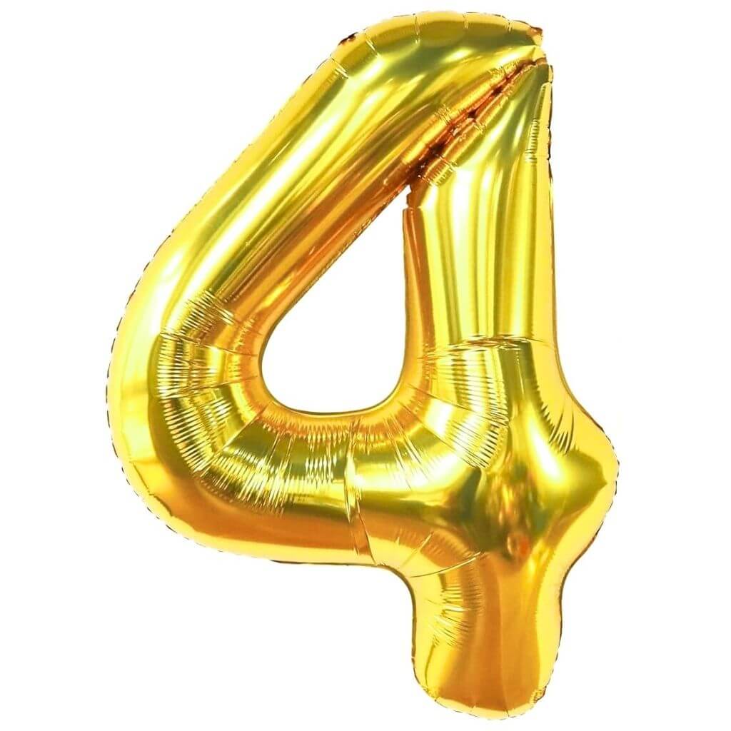 40-inch Jumbo Gold Number 4 Foil Balloon