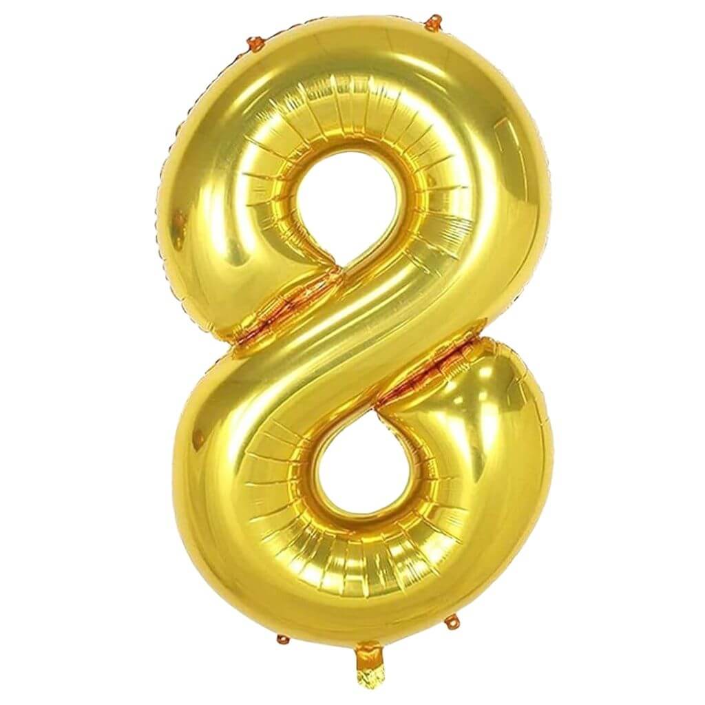 40-inch Jumbo Gold Number 8 Foil Balloon