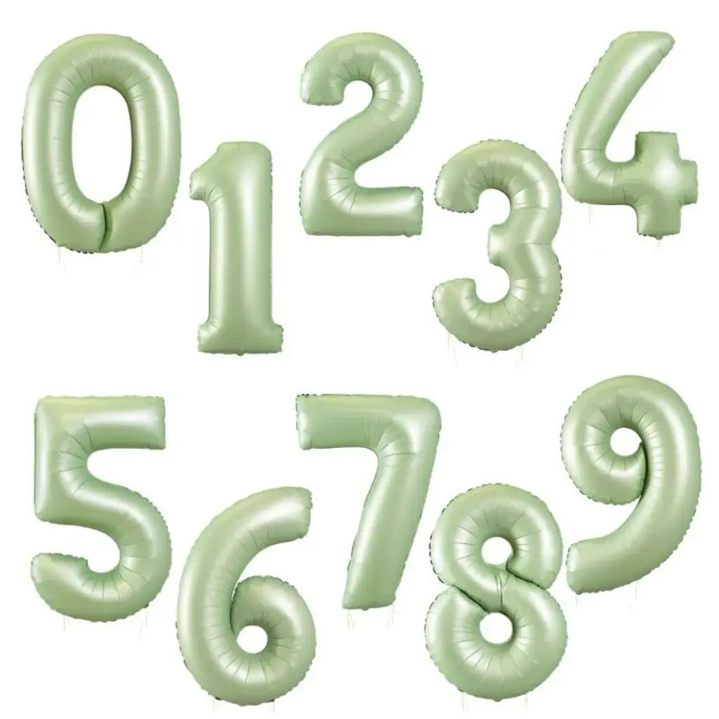 40-inch Jumbo Olive Green Number 0-9 Foil Balloon