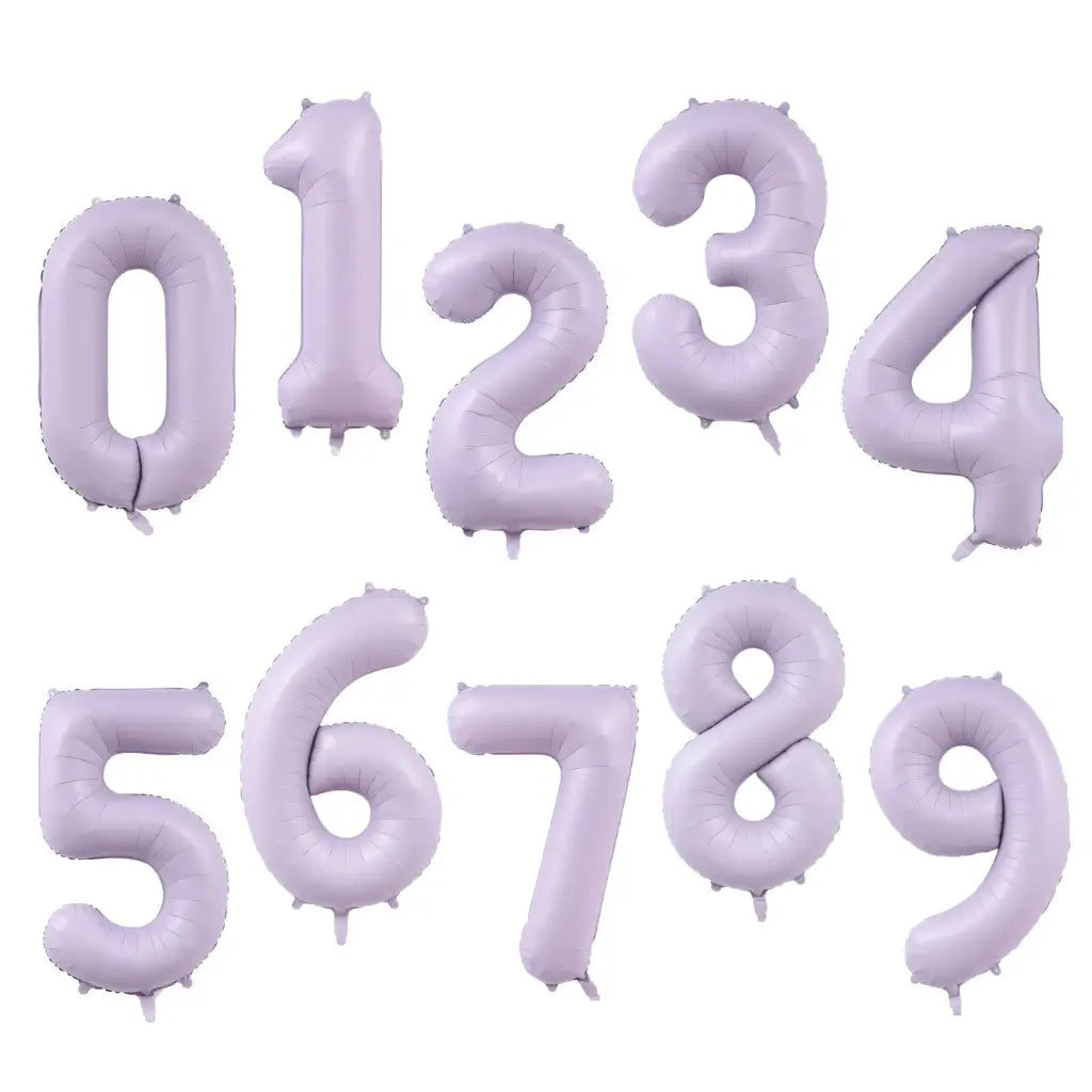 40-inch Jumbo Pastel Lilac 0-9 Number Foil Balloon