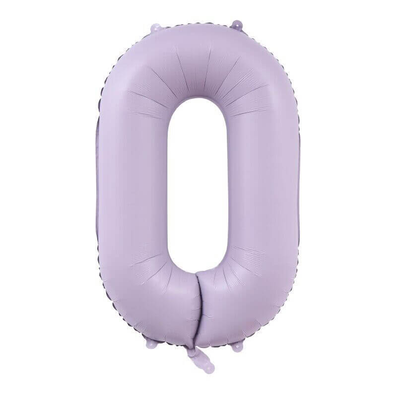 40-inch Jumbo Pastel Lilac 0-9 Number Foil Balloon