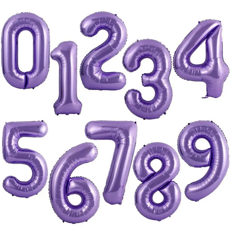 40inch Jumbo Purple 0-9 Number Foil Balloons