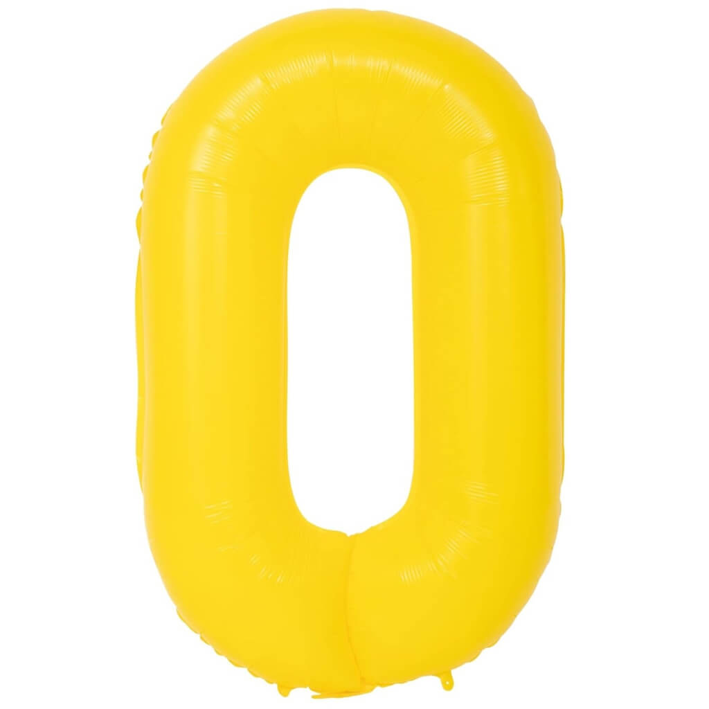 Jumbo yellow number foil balloons 0–9 for milestone celebrations