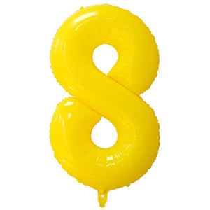 40-inch yellow number 8 foil balloon for birthday parties