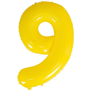 40-inch yellow number 9 foil balloon for birthday parties