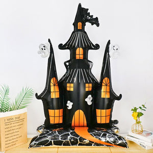 Jumbo 3D Black Haunted Castle Standing Foil Balloon