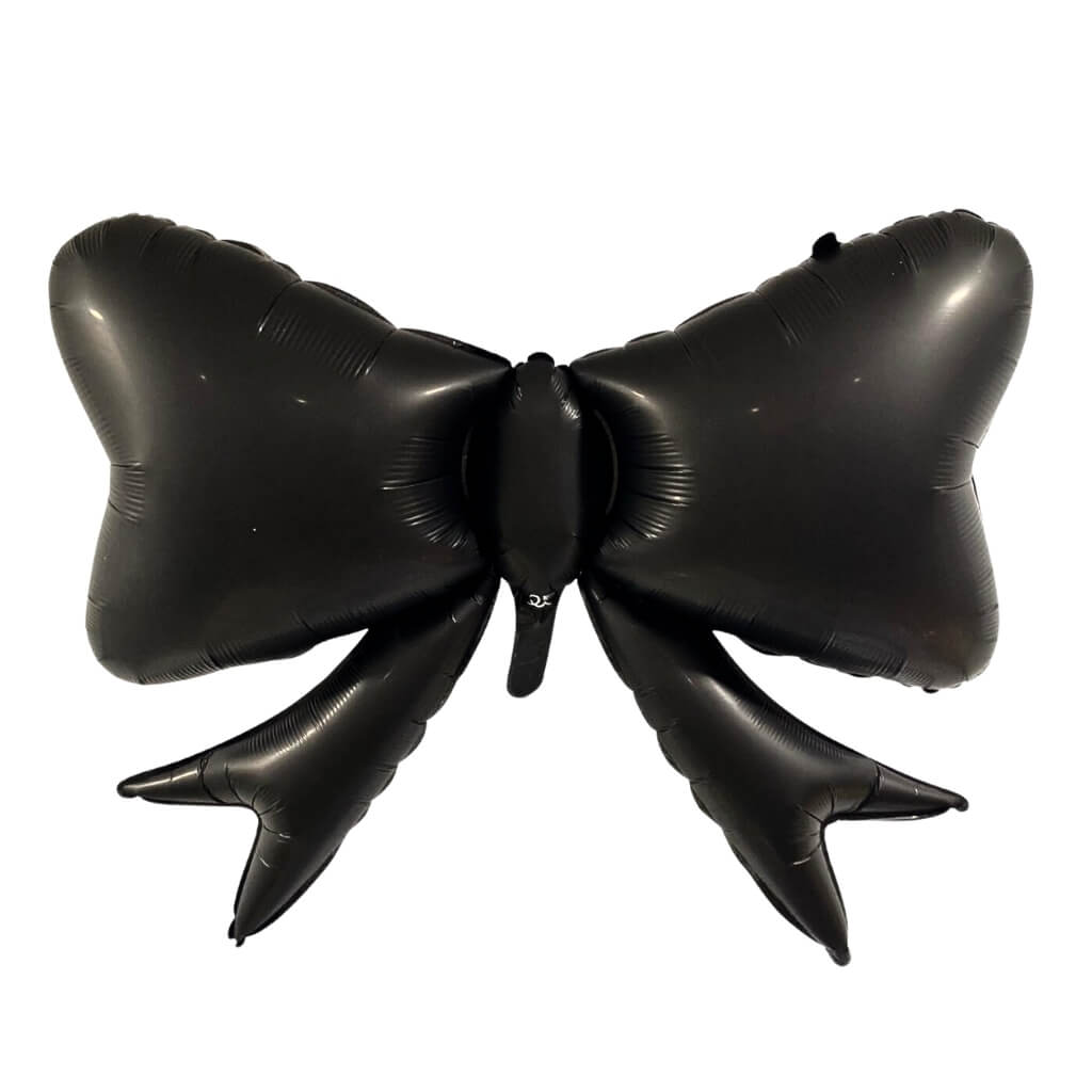 Large black ribbon bow foil balloon for backdrop or table styling