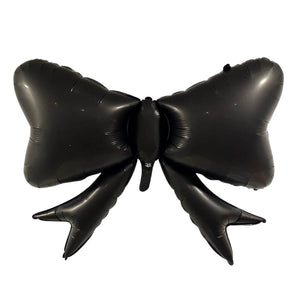 Large black ribbon bow foil balloon for backdrop or table styling