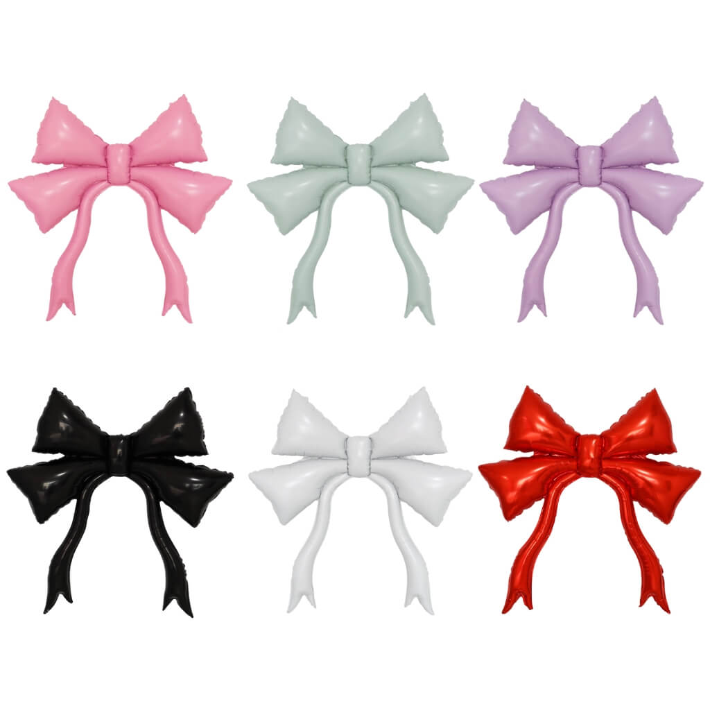 Jumbo Bow Knot Foil Balloon 120cm - 6 Pastel & Bold Colours