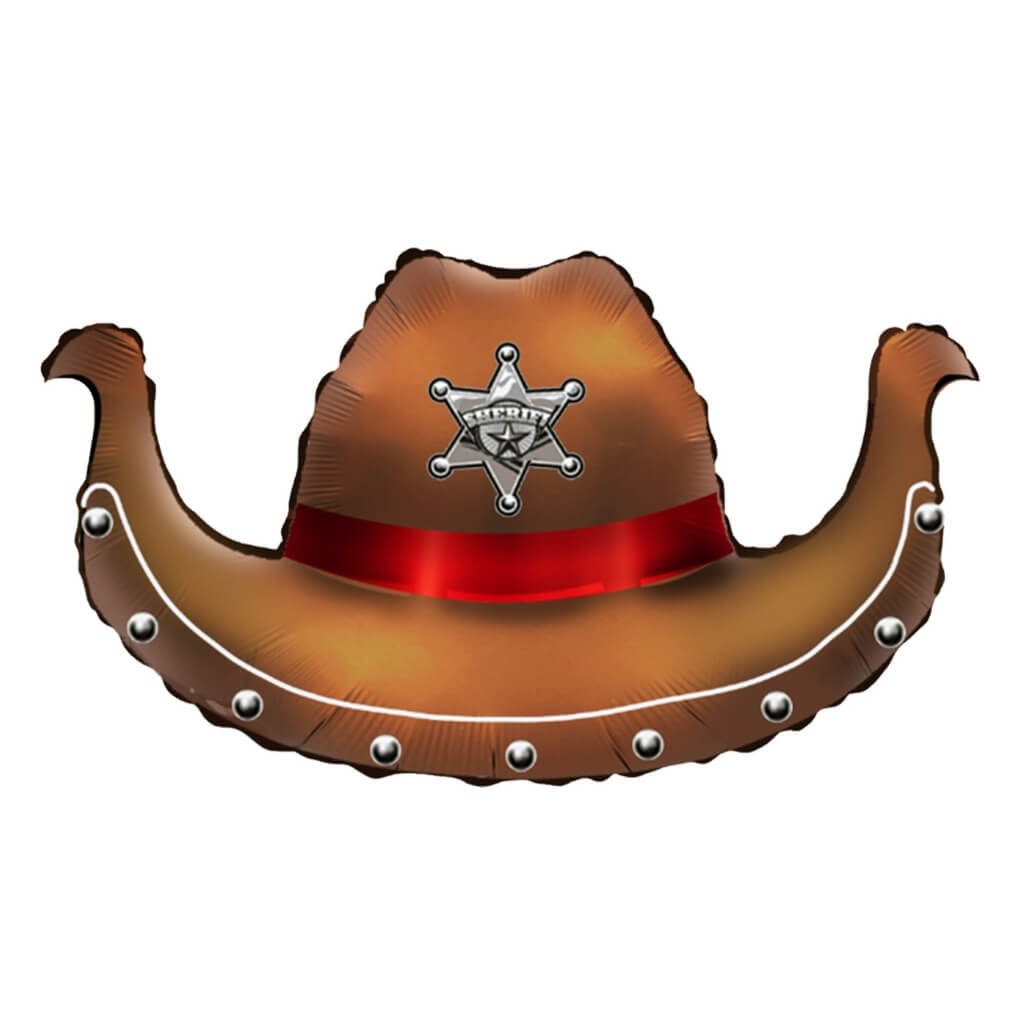 Jumbo Brown Cowboy Hat Foil Balloon - Western Party Decoration