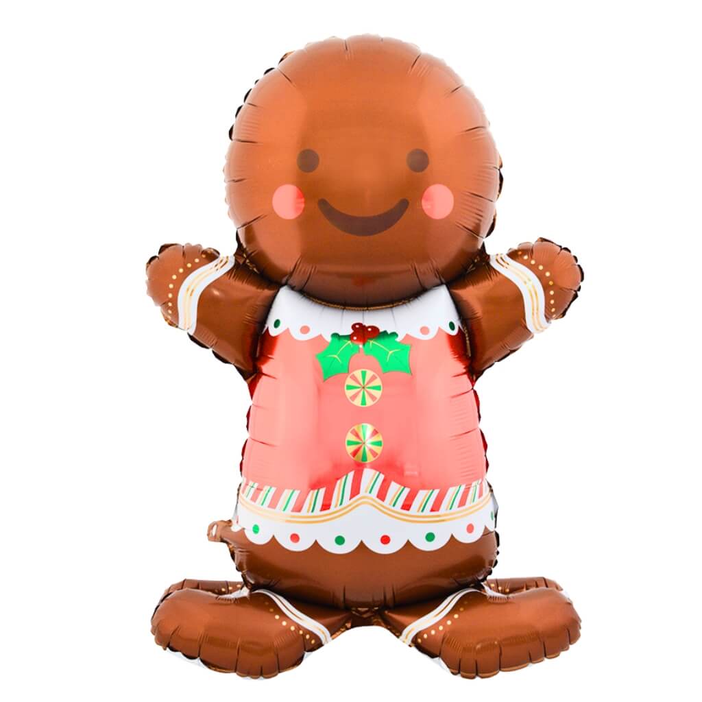 Jumbo Standing Brown Gingerbread Man Foil Balloon